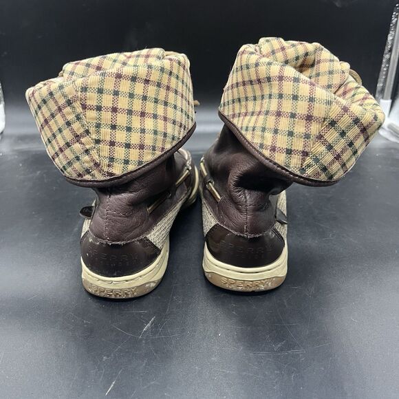 SPERRY Top Sider Brown Lace Up Mid Calf Fold Over Boat Boots Size 7 M 9173865 - Picture 4 of 7